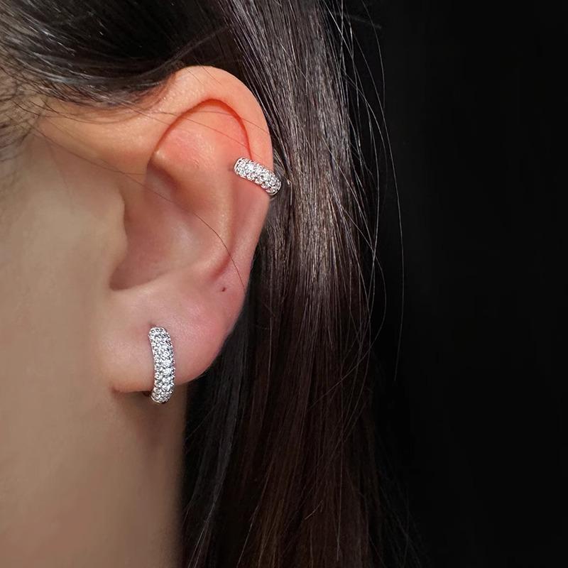 Koreańskie Luksusowe Kolczyki Otwierane z Cyrkoniami: Minimalistyczna Wykwintna Biżuteria