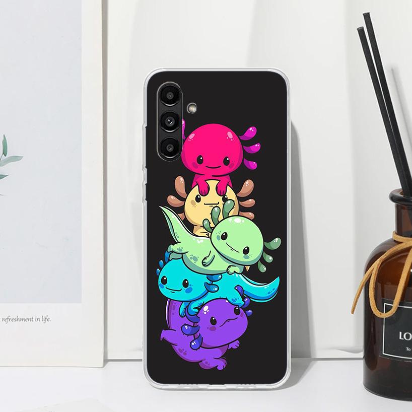 Cute Axolotl Kawaii Phone Case For Samsung Galaxy A17 A37 A57 A16 A26 A36 A56 A15 A25 A35 A55 A14 A24 A34 A54 A13 A23 A33 A53 A0