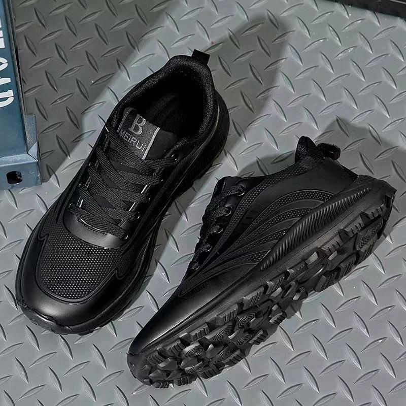 

Осенние мужские туфли из кожи, водонепроницаемые и нескользящие, кроссовки, новые мужские черные повседневные туфли, модные мужские кроссовки, сверхлегкие кроссовки 36 чёрный