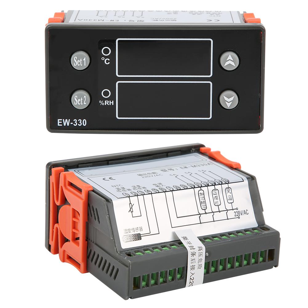 EWM330A AC220V Dual LED Temperature Humidity Controller Digital Thermostat