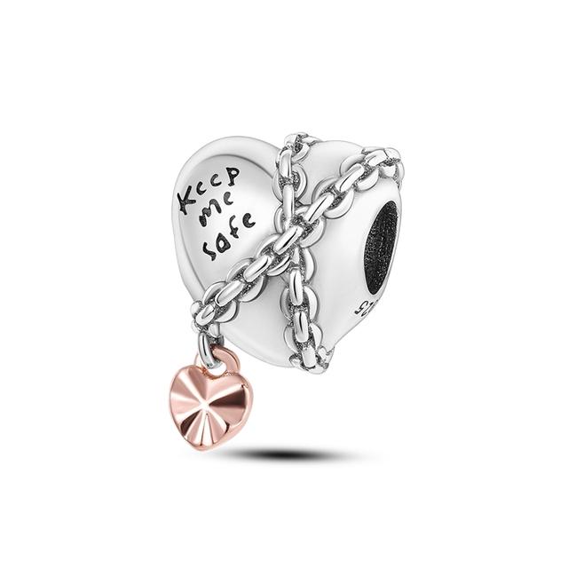 Charms Pendenti in Argento 925 Adatti per Braccialetti Fai da Te Terra Cuore Albero Stella Famiglia Fatima per Collane Pendenti