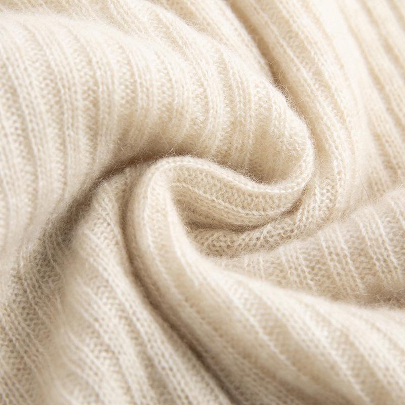 Women's Loose Fit Hooded Cashmere Cardigan Sweater - 100% Wool, Zipper Outerwear for Spring