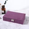 High Capacity Jewelry Earrings Rings Bracelet Necklace Box Organizer Storage (Purple)