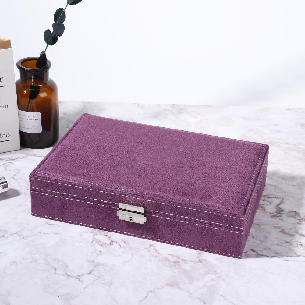 High Capacity Jewelry Earrings Rings Bracelet Necklace Box Organizer Storage (Purple)