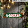 2D FLAT, 1pc Retro Metal Sign, Bathroom Use, Wall-mounted Aluminum Decorative Sign, 3.9x15.7 Inches, Classic Design with Male and Female Silhouettes