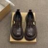 Platform British style small leather shoes women's 2025 spring and autumn new one-pedal black jk single shoes lazy Doudou loafers