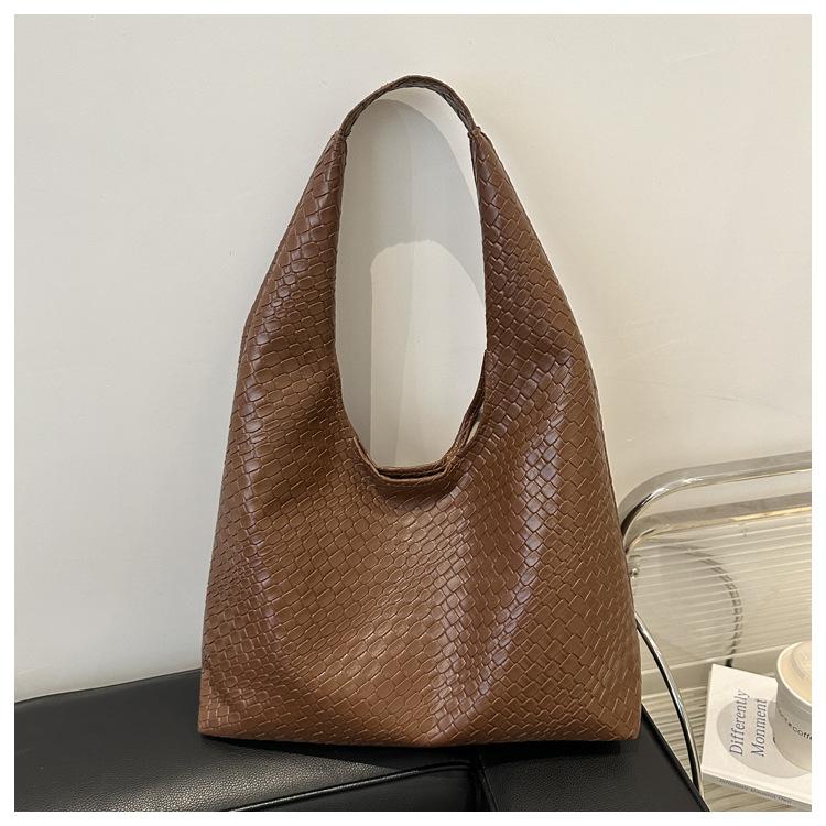 

Casual retro large-capacity woven pattern new popular casual fashion simple tote shoulder bag bag коричневый