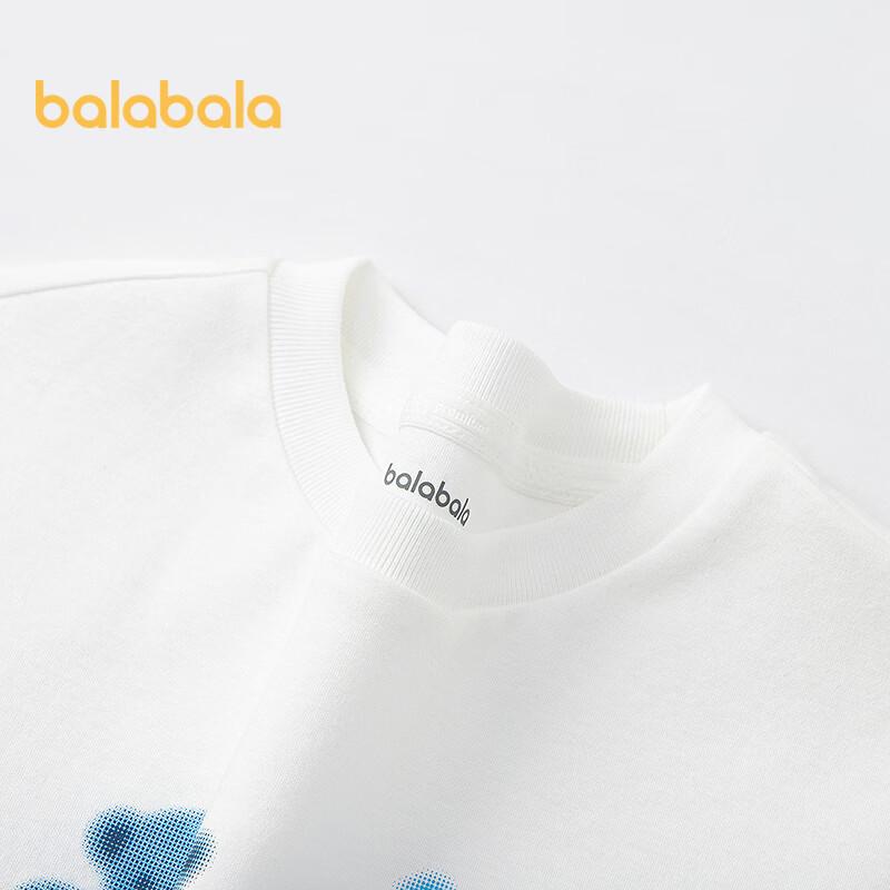 Balabala Boys' Cartoon Pure Cotton Short-Sleeved T-shirt