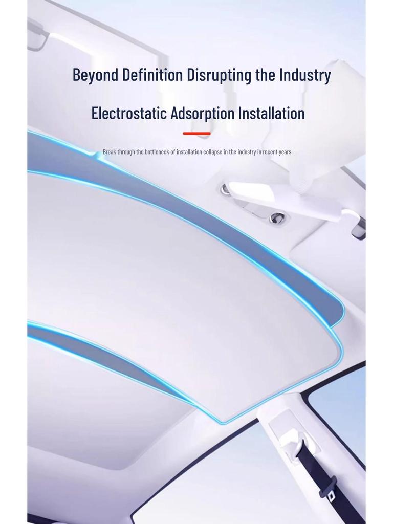 Tesla Model Y Sunroof Electrostatic Sunshade: Sun Protection & Heat Insulation for Panoramic Roofs