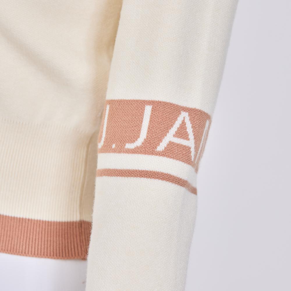 J.JANE Color Line Knit Zip-Up Cardigan (Beige)