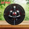 Metal Wall Art Decor Medieval Crusader Templar Badge Flat Steel Panel Artwork With Pre Drilled Holes