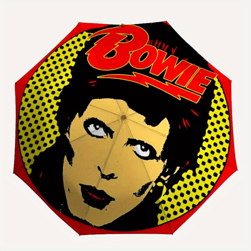 

1pc Bowie Auto Cute Umbrella - 8-Rib Foldable Design, Outdoor Travel, and Family Celebrations Material y250827163