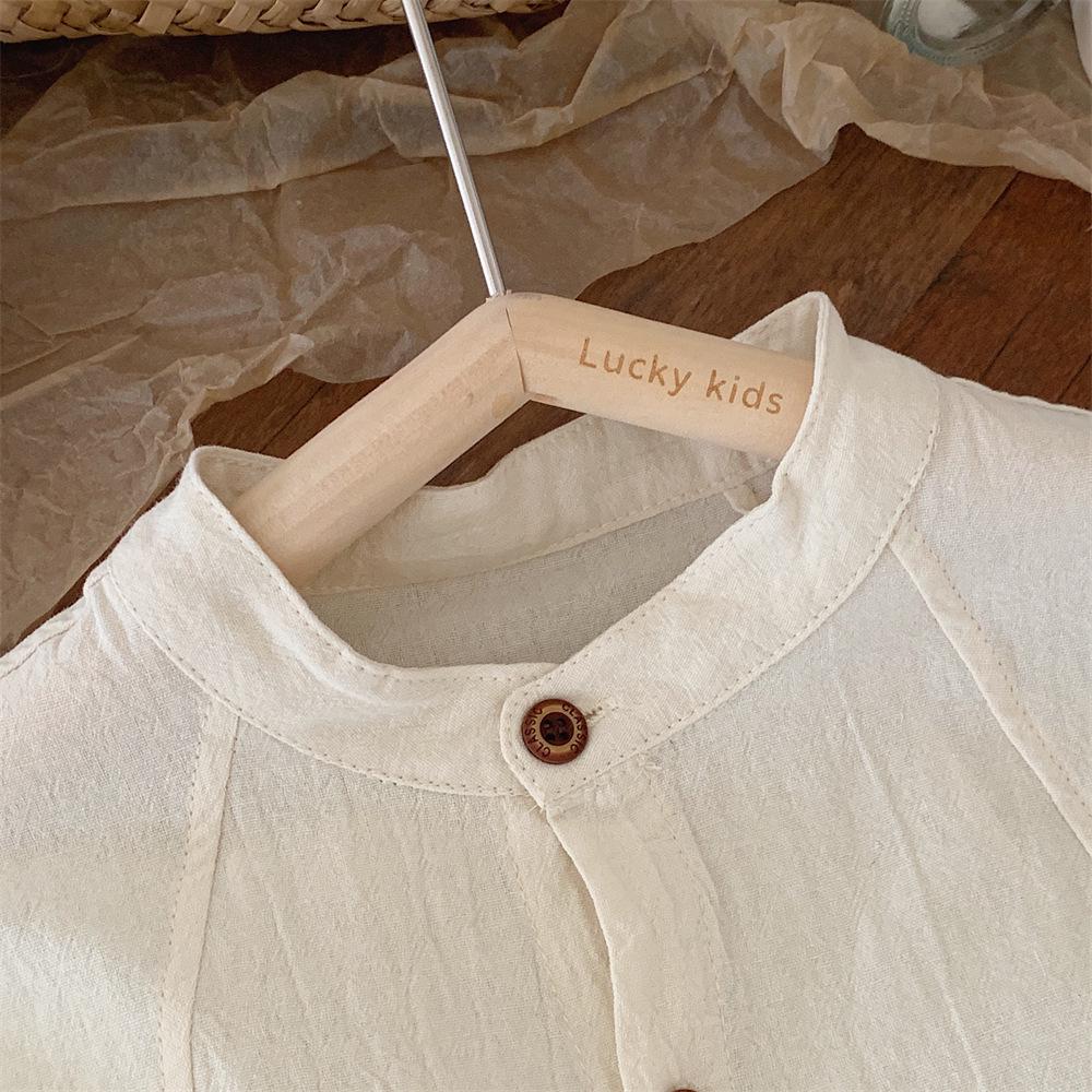 Lato 2025 Koszula chłopięca z krótkim rękawem w wszechstronnym stylu koreańskim marki Montaigne - Modna odzież dziecięca