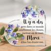 2D Flat Heart-Shaped Acrylic Desktop Decoration Plaque, Floral Design, Home Decor Plaque Hanging Wall Art Decorative Garden Decoration for Room Door S