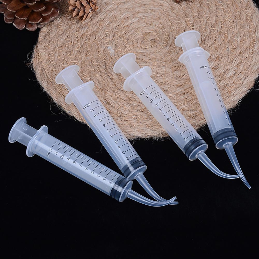 50 Pcs Disposable Dental Irrigation Syringe Curved Tip 12Ml Dentist Use Tip Diameter 1 9Mm Dentistry Material