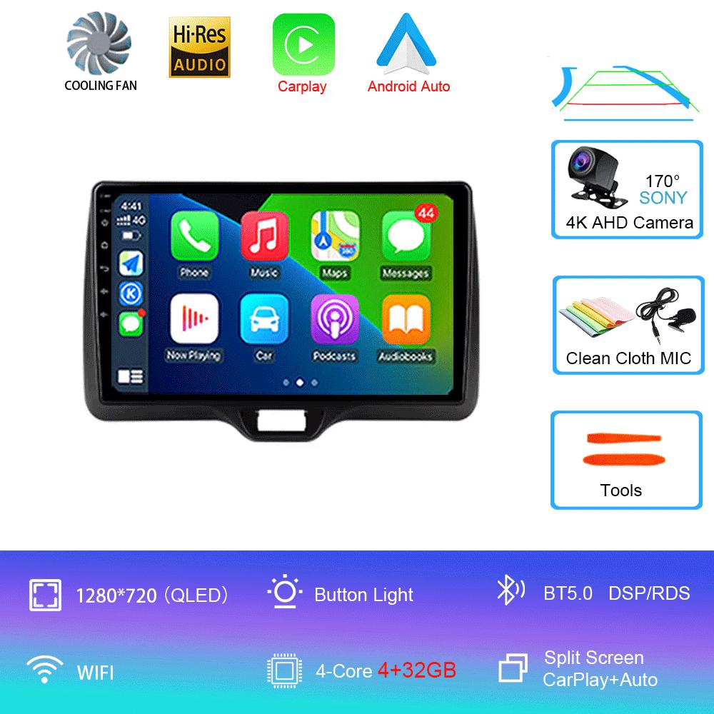 

Android 14 Автомобильное радио Carplay Auto для Toyota Yaris Vios 2020 - 2025 Правый руль Мультимедийный проигрыватель GPS Видео 2 Din Головное устройство