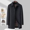 Mens Reversible Wool-Blend Coat With Removable 90% White Duck Down Liner Mid-Length Warm Winter Outerwear