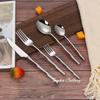 6/24/30 Stück Edelstahl 304 Besteckset Silber Geschirr Westlich Bambusförmiger Griff Abendessen Set Messer Gabel Löffel Silberwaren
