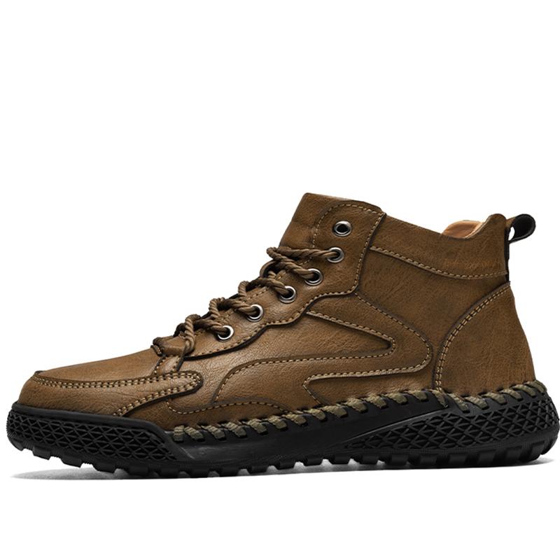 

Мужская обувь для отдыха в стиле ретро, ​​кожаная обувь большого размера с резиновой подошвой, мужская кожаная обувь ручной работы в стиле автомобиля 46 хаки