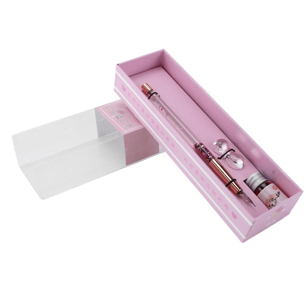 Glass Dip Pen Butiful Decorative Attractive Comfortable Ink Writing Portable Calligraphy Kit for Gift