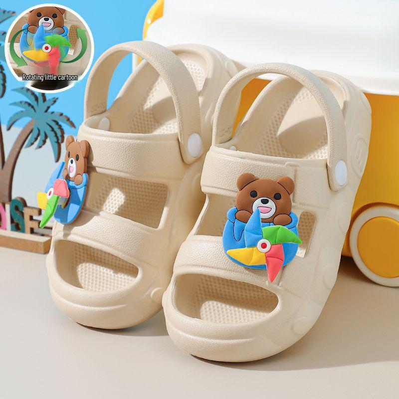 Panda Boys' 2026 Summer Toe Protection Sandals - Soft Sole Casual Beach Shoes for Small and Medium Children