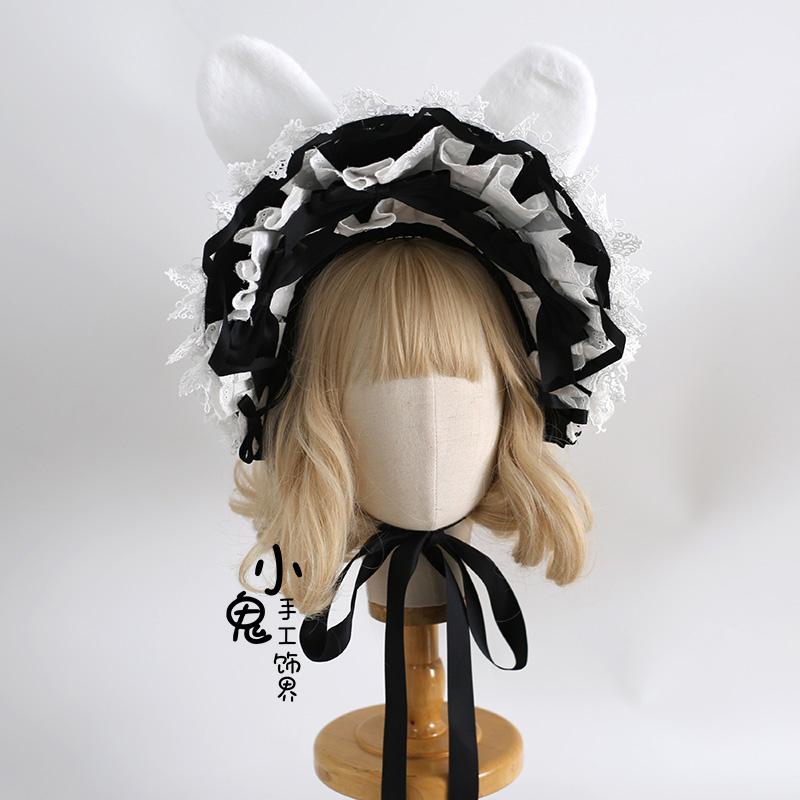 Original Rabbit Ears Cute Lolita Ponet Rabbit Ears Doll Headband Lace Bow Bunny Bnt Multi-color Hair Accessories for Women