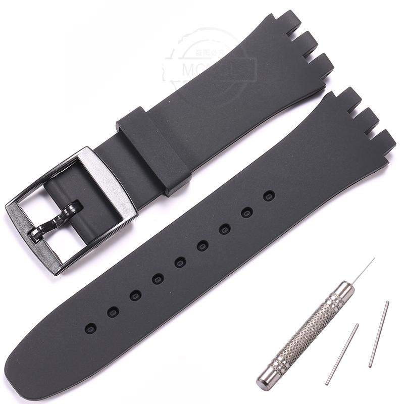 Silicone Strap For Swatch SUSB401 SUSW402 SUSN400 SUSL400 20MM Series Watchband Waterproof Replacement Watch Accessories