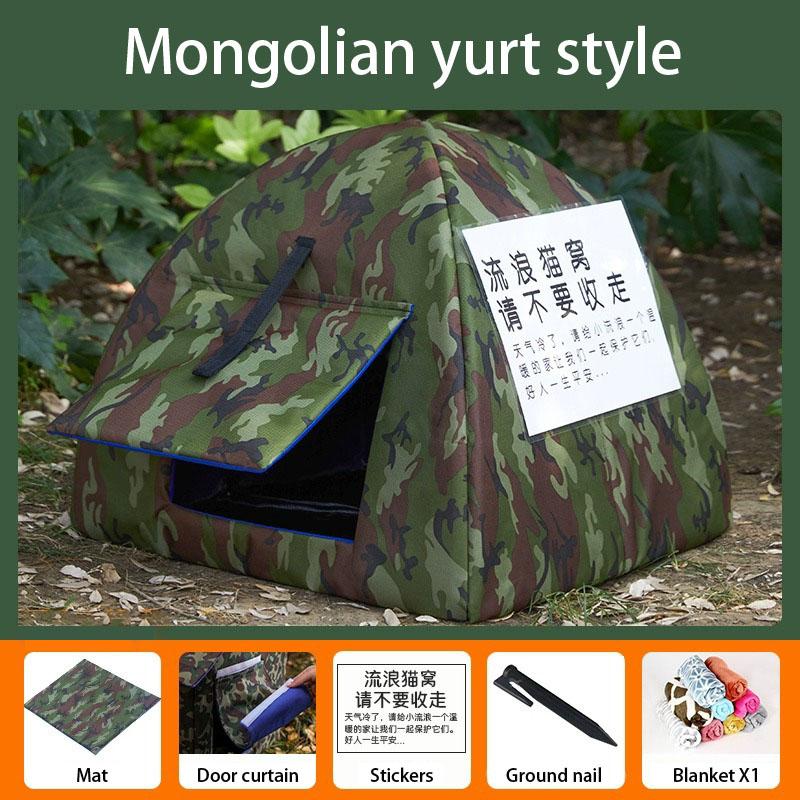 

Котячий вуличний намет Домашні тварини Водонепроникний Теплий Ліжка Будиночок Домашній улюбленець Щеня Комфорт Напівзакриті Меблі для сну Котячі товари Аксесуари M