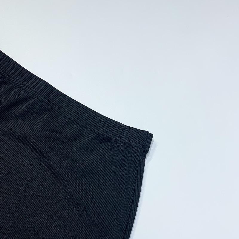 2025 Autumn Winter New Women's Knitted Stretch Set - Long Sleeve T-Shirt & High Slit Pencil Skirt Two Piece Outfit, Sexy Bodycon Office Casual Dress