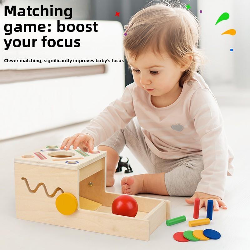 Wooden Early Educational Gear Coin Box Puzzle Toy Children Development Gift