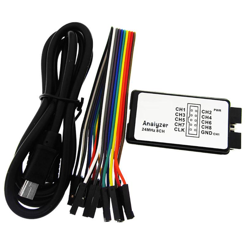

Dupont Lines USB Logic SCM 8 Channel 24M/second Logic Analyzer Debugger for ARM FPGA білий
