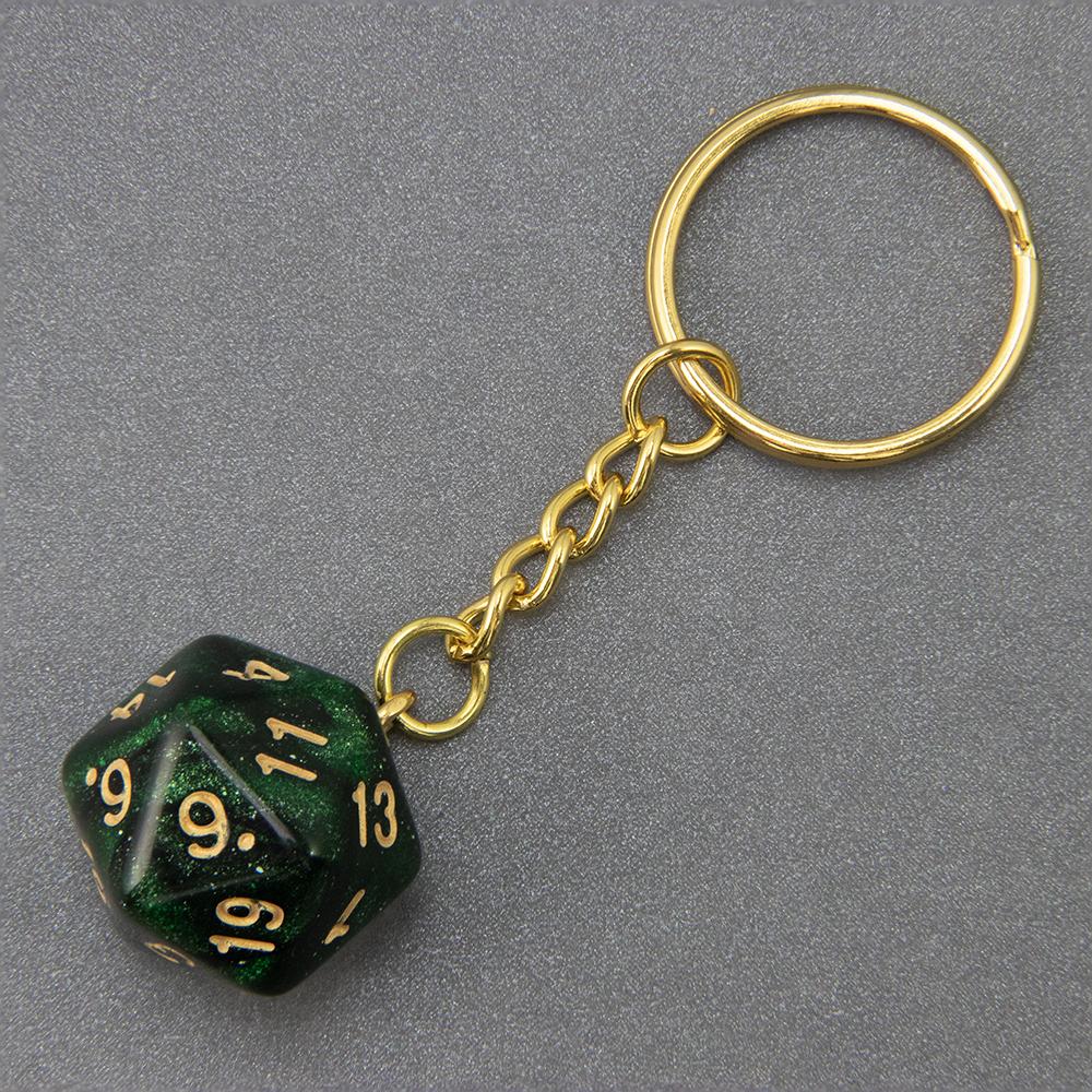 Galaxy D20 Dice Keychain Fashion Keyring Ornament Key Chain Pendant Men Kids Toys Gifts