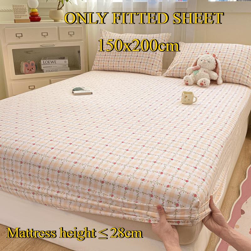 Fitted Sheet Pure Cotton Non-fading Non-balling Single-piece Bed Sheet Non-slip Multi-specification Bedding Bedspread Protector