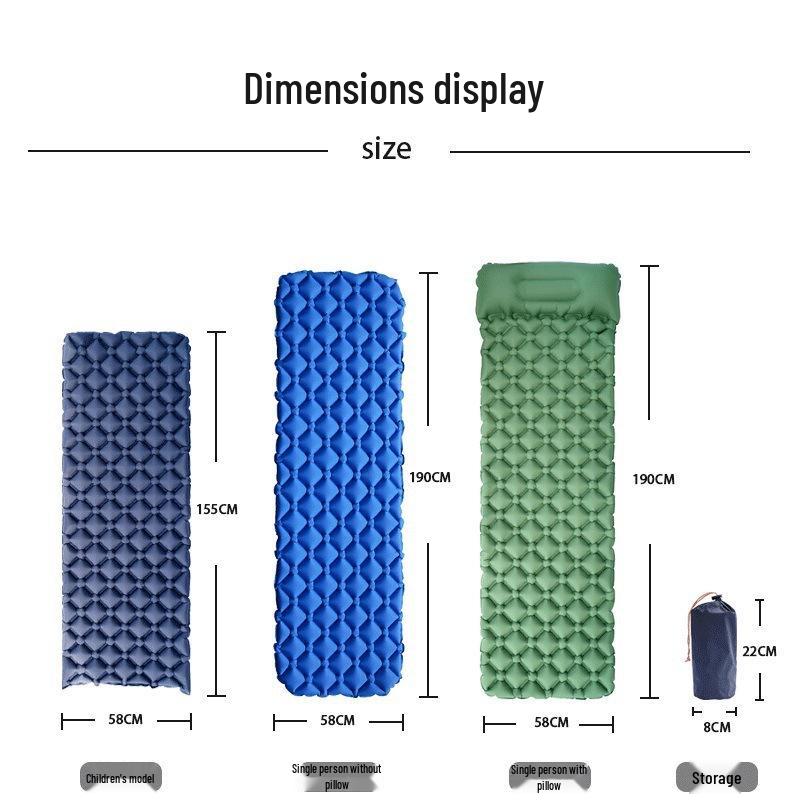 Thickened Outdoor Foldable Moisture-Proof Inflatable Tent Mat, Suitable for Single or Double Use.
