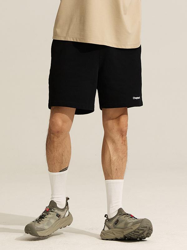 Chaebteoegseu Basic Washed Cotton Snug Sweat Shorts (Black)