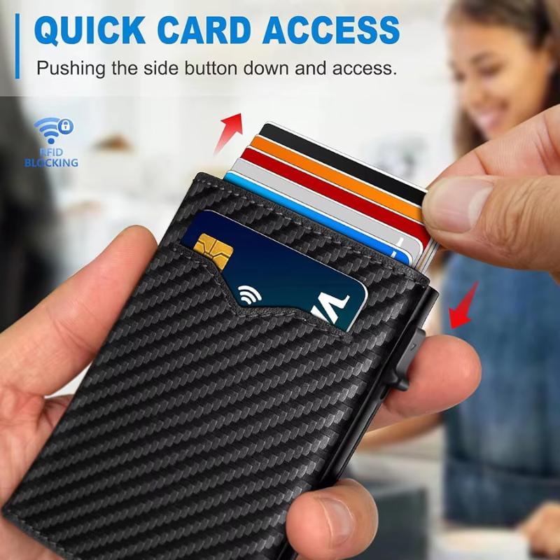 Up Wallet For Men Blocking Credit Card Holder With Clear Id Window Cash Pocket Slim Business Purse Gift