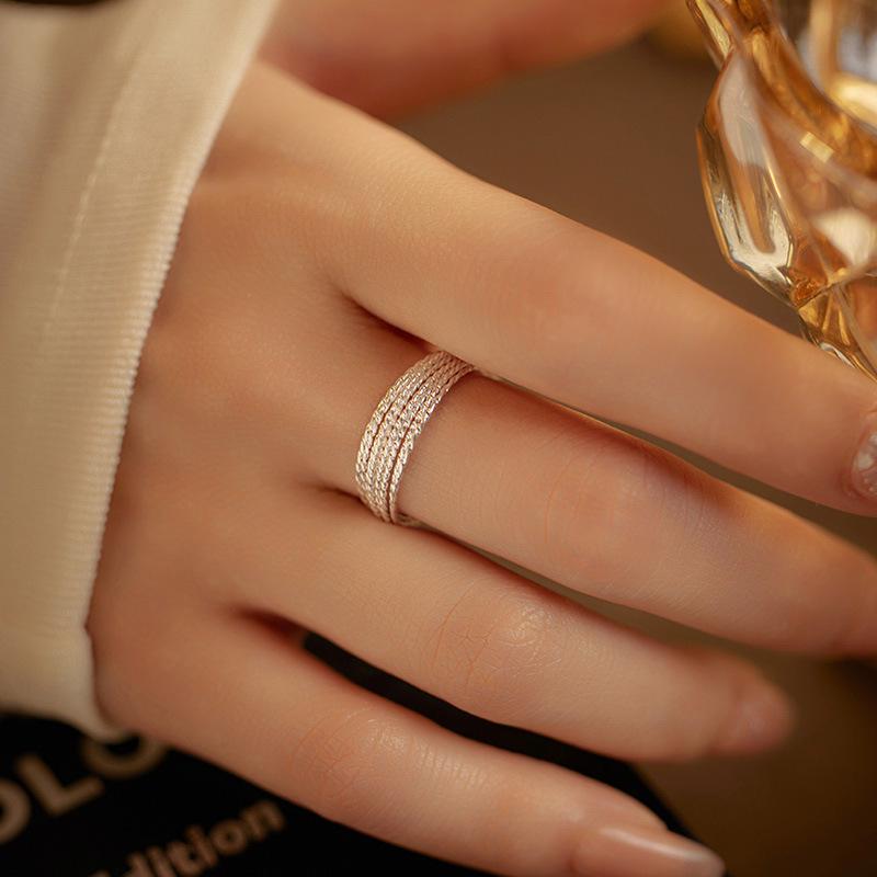 Banyan Tree S925 Silver Korean Multi-Layer Stacking Ring - Trendy Fashion Jewelry for Women
