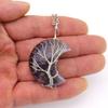 Amethyst Moon Tree of Life Crystal Pendant Necklace N512