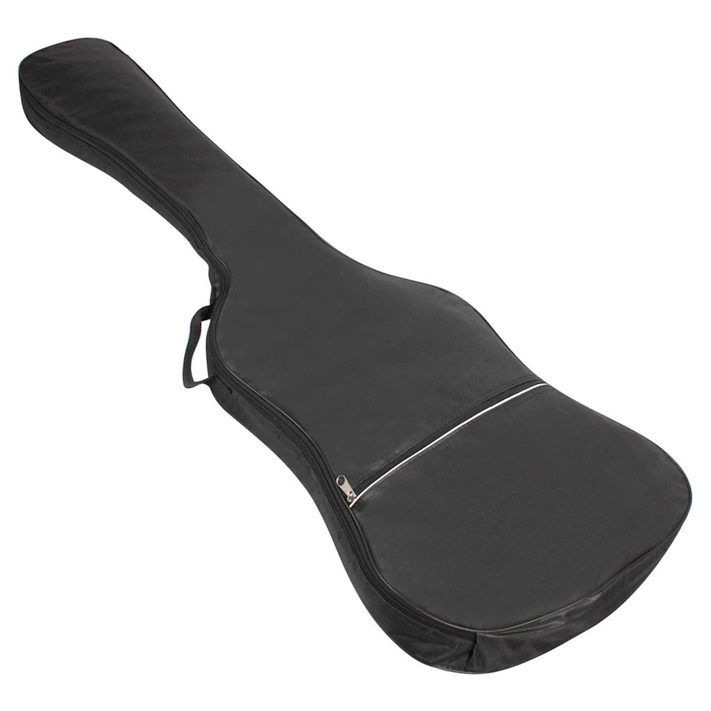 120 x 38 x 6 cm dicke schwarze Tasche für E-Bass aus Baumwoll-Canvas, wasserdicht, weiche Hülle mit doppeltem Schultergurt