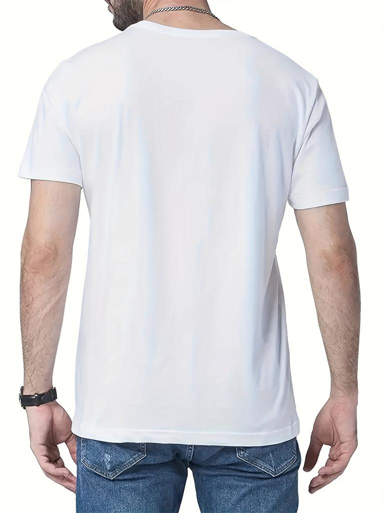 Tribal Tiger Head Graphic Tee Men Summer Casual Short Sleeve Print Crew Neck Cotton TShirt