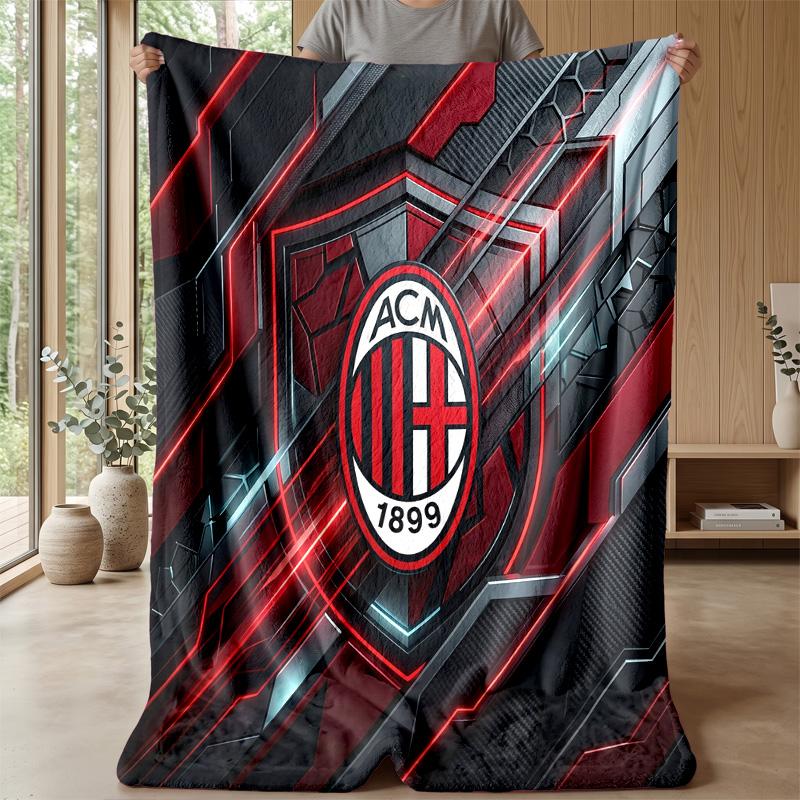 AC Milan Theme blanket Soft Flannel Blanket Plush Throw Blanket Cozy Sofa Bed Blanket for Home Decor
