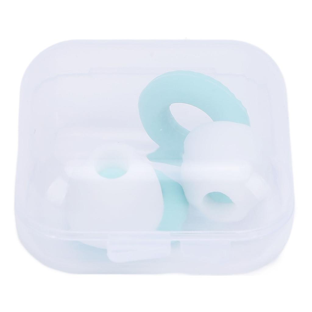 2 Pair Silicone Earplugs for Sleeping Noise Cancelling Washable Noise Reducing Ear Plugs with Ear Tips Storage Box Green