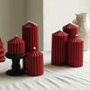 Vintage Wine Red Cylindrical Ins Aroma Candle, French Romantic Wedding Candle Household Candlestick Decoration