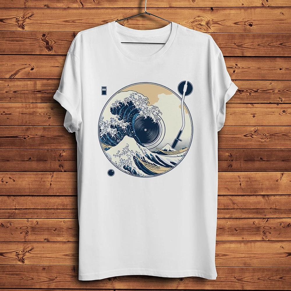 ukiyo soubd record Great Wave Funny ukiyoe T Shirt Men Homme O-neck Short sleeve Casual Tee Uni