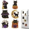 Halloween DIY Pearl Diamond Acrylic Fridge Magnets 6Pcs Painting Kit Ghost Pumpkin Witch Decor