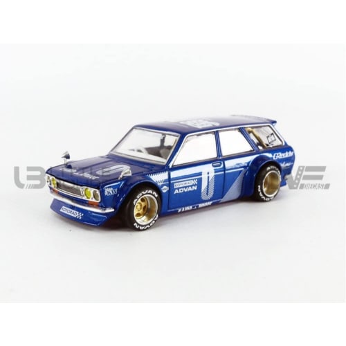 1971 Datsun 510 Wagon, Right-Hand Drive, Blue Metallic (Designed by Jun Imai) Kaido House Special 1/64 Diecast Model Car, True Scale Miniature, KHMG01