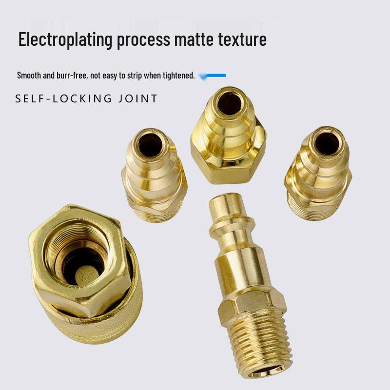 Five-Piece 1/4 NPT Female Quick Connect Air Hose Connector Set for Air Compressors