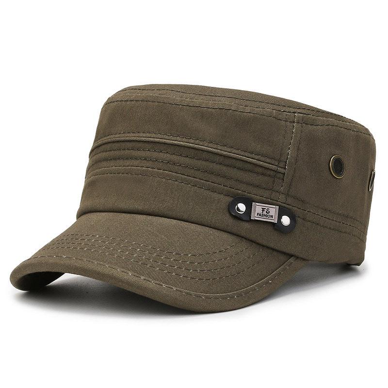 Men's Casual Military-Style Sun Hat for Spring/Autumn with Short Brim