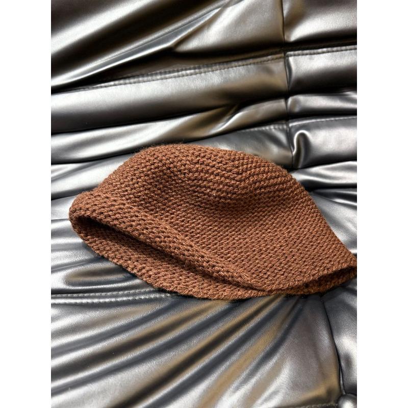

Rolled-brimmed bucket hat women s autumn and winter face small hat thickened woven versatile bald hat
