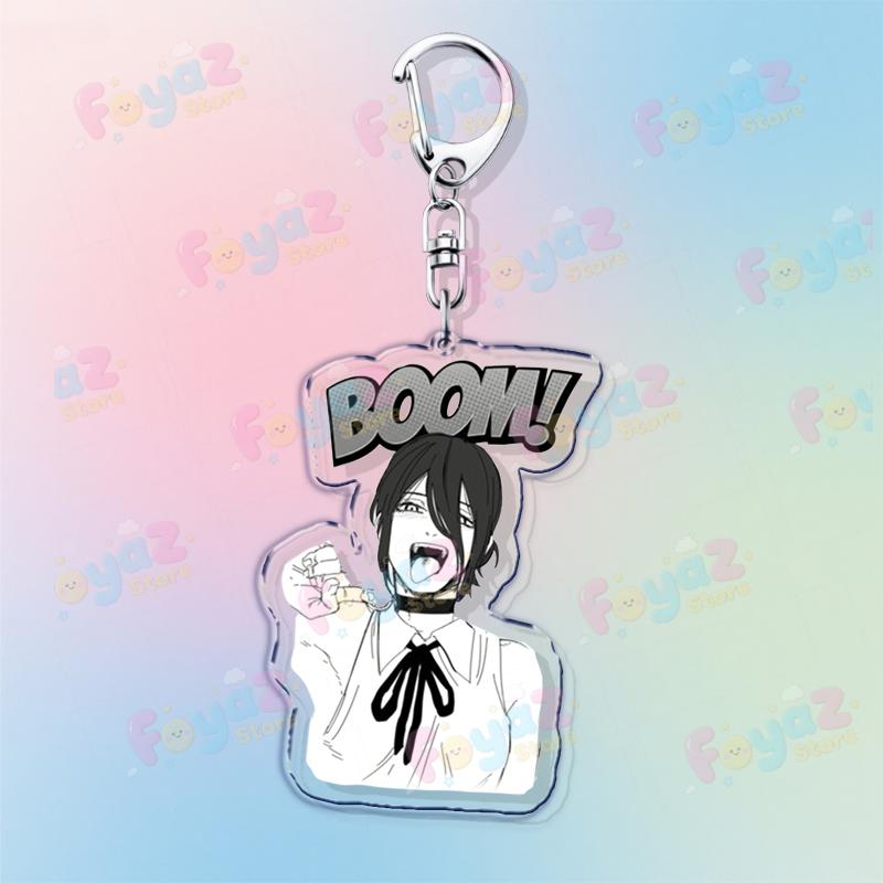 Anime Reze Art Keychain Accessories Bag Charms Devil Manga Women Keyrings Jewelry Csm Chibi Fans Freinds Gift